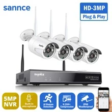 SANNCE 8CH Wireless NVR CCTV System 3MP IP Camera WIFI Audio Recording IR Night Vison CCTV Home Security Camera Surveillance Kit With NO Hard Drive Disk/1T /2T Hard Drive Disk. - SU-N48WHE0-V1-74GL-P-OP - View 1
