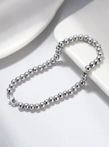 ORSA JEWELS 1 PC Genuine 925 Sterling Silver Beads Chain Bracelet Women Hand Chain Gorgeous Woman Girl Jewelry Gift For Birthday Party Anniversary Day - Silver - View 4