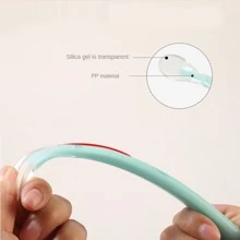 First Stage Silicone Self Feeding Training Spoons, Toddler's Self Feeding Silicone Spoons, Toddler Spoons, Toddler Utensils, Baby Essentials, Baby Must Haves - Mauve Purple - View 5