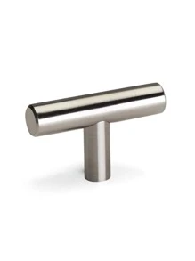 1/2/5/10 件单孔 T 型橱柜把手，不锈钢拉丝镍厨房抽屉拉手，适用于橱柜、抽屉、碗橱和衣柜 - 銀色 - 查看 2