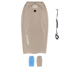 WOOWAVE Bodyboard 42.5-inch Body Board with PE Core,IXPE Surface,HDPE Slick Bottom,Coming with Premium Coiled Wrist Leash Bodyboard Bag Perfect Surfing for Adults Surfer (Blue/Gray) - 灰色 - 查看 2