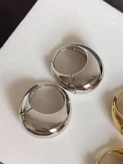 1雙法語個性化復古極簡銅女士們耳朵夾