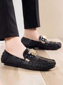 New Outdoor Leisure Men's Loafers, Four Seasons Versatile Penny Shoes, Athletic Sneakers - Black - View 5