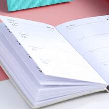 2024 inglés Agenda diaria Cuaderno , A7 tamaño , 1 pieza - Rosa - Ver 4