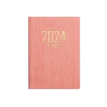 2024 inglés Agenda diaria Cuaderno , A7 tamaño , 1 pieza - Rosa - Ver 1