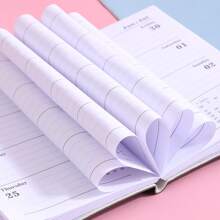 2024 inglés Agenda diaria Cuaderno , A7 tamaño , 1 pieza - Rosa - Ver 2