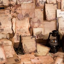 MOCARD 30入組/包復古風格各種各樣著名建築主題裝飾材料紙審美剪貼簿日記拼貼畫材料藝術日記便簽簿便利貼辦公學校用品 - 咖啡棕 - 查看 1