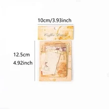 MOCARD 30入組/包復古風格各種各樣著名建築主題裝飾材料紙審美剪貼簿日記拼貼畫材料藝術日記便簽簿便利貼辦公學校用品 - 咖啡棕 - 查看 4