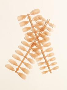 504入組/套超薄透明甲片在各種各樣形狀(杏仁,梯形,方形,短圓形,短細跟)不附帶打磨修剪 - 棕色 - 查看 4