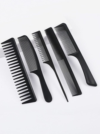 5/10pcs Hair Salon Styling Comb Set - Pointed Tail Comb, Big Back Comb For Pompadour & Straight Hair, Plastic Brush For Voluminous Hair, Back To School ,Hair Styling Tools Hair Accessories