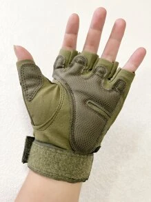 1 Pair Outdoor Sports Half Finger Gloves - Army Green - View 3