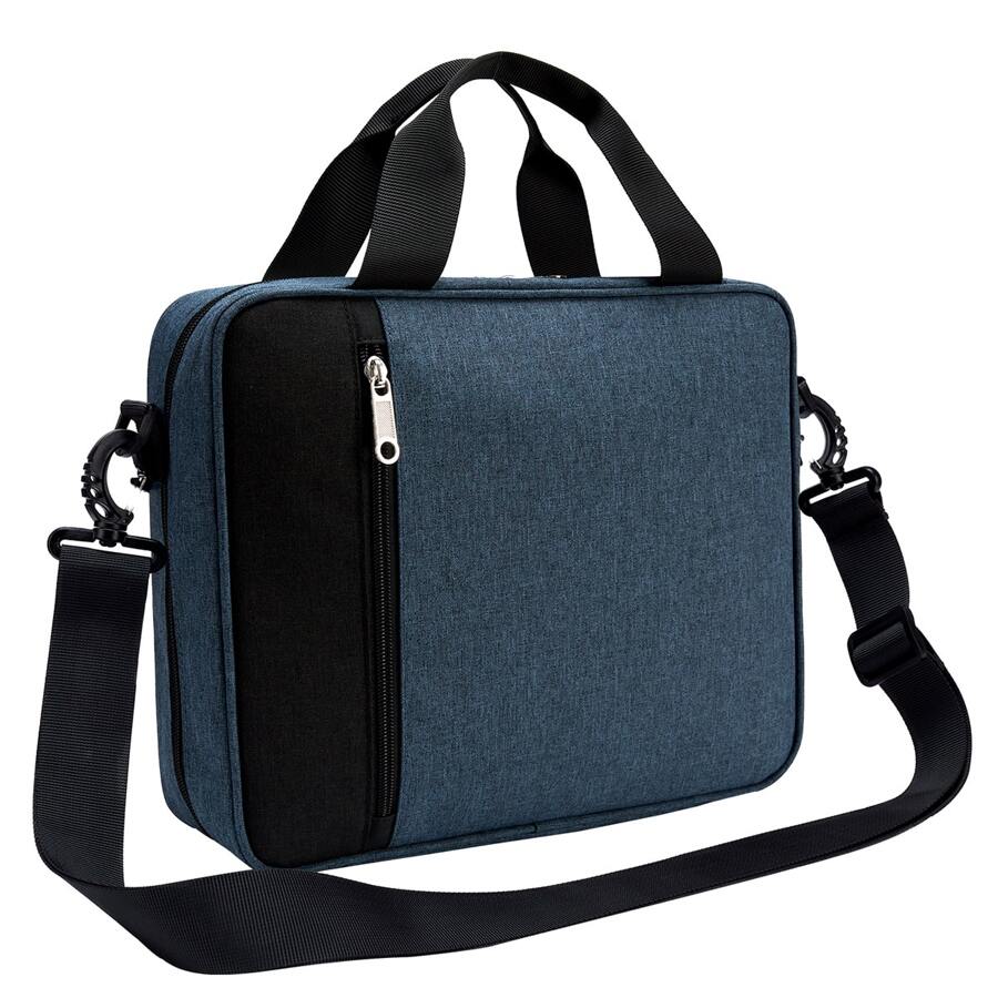 基督教圣经封面盒，带手柄和可拆卸肩带的圣经手提包，多功能时尚大号拉链圣经包，拉链笔记本手提包，用于旅行收纳袋、化妆包、化妆包、度假收纳袋、大容量化妆品收纳盒化妆盒，适用于口红、刷子、护肤品、手机、硬币、小物品，适用于家庭、礼物、度假和节日万圣节圣诞节多功能用途 - 藏蓝色 - 查看 1