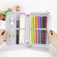 1个铅笔盒 4层 72孔 紫色 适合收纳铅笔 适合美术生 铅笔盒 学生返校文具礼物 - 淡紫色 - 查看 8