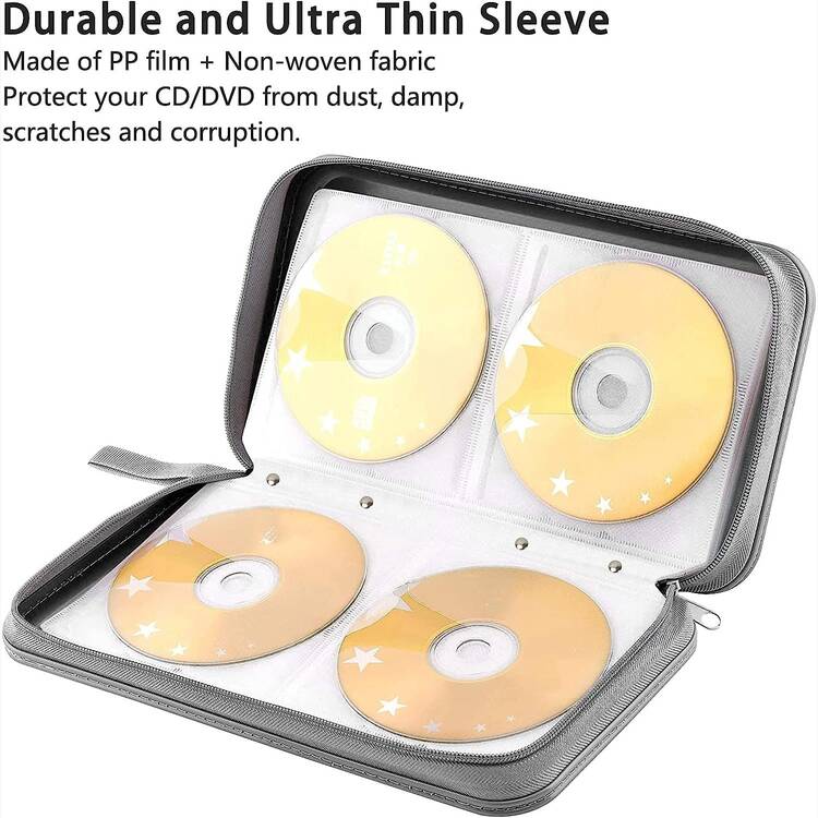 FYY CD Holder DVD case, 80 Capacity DVD Storage Case, Car CD