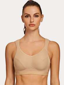 Sujetador deportivo inalámbrico de alto soporte - Albaricoque - Ver 1