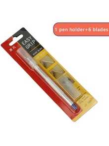 雕刻筆刀,愛好刀,屏幕膜工具,模型製作刀,6入組刀片收納,剪紙工具 - 銀色 - 查看 4