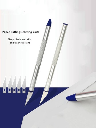 雕刻筆刀,愛好刀,屏幕膜工具,模型製作刀,6入組刀片收納,剪紙工具