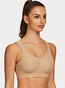 Sujetador deportivo inalámbrico de alto soporte - Albaricoque - Ver 3