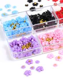 1box Flower Shaped Nail Art Decoration - Multicolor - View 3