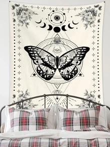 彩色神秘星空和月相掛毯,復古掛飾適用於臥室/客廳房間 - 彩色 - 查看 3