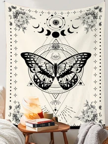 彩色神秘星空和月相掛毯,復古掛飾適用於臥室/客廳房間 - 彩色 - 查看 4