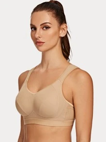 Sujetador deportivo inalámbrico de alto soporte - Albaricoque - Ver 5