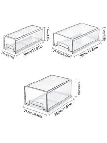 1pc Refrigerator Drawer Organizer Divider Storage Box For Vegetables, Fruits And Home Preservation With Large Capacity And Clear Design - Clear - View 7