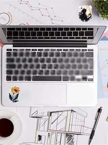 50pcs Moon, Flower, Cat Doodle Style Stickers For Guitar, Notebook, Luggage Diy, Waterproof - Multicolor - View 4