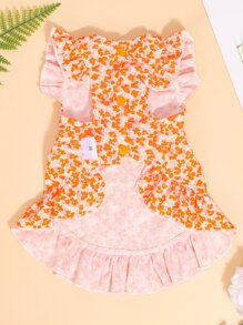 1 chiếc váy hoa nhí cho chó, phù hợp với chó nhỏ và vừa. - trái cam - Xem 3