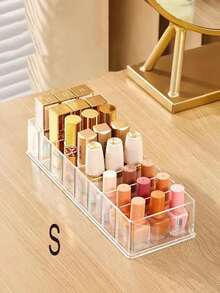 1 pieza Caja organizadora de acrílico transparente multipropósito para escritorio con divisiones para organización de maquillaje - Paleta de sombras de ojos, polvo facial, almacenamiento de rubor - Organizador cosmético de escritorio - Color transparente - transparente - Ver 6