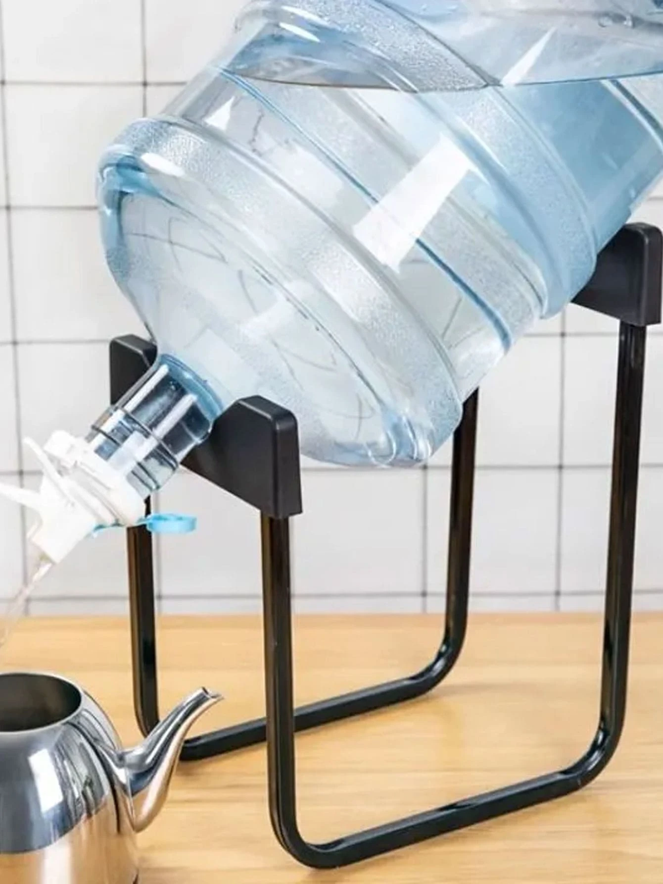 Nước Nguyên Chất Xô Có Giá Để Đồ Máy Bơm Nước Khoáng Thùng Lớn Nước Giá Đỡ Ngược Nước Mát Hiện Vật - màu đen - Xem 1