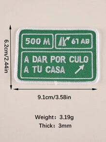 2入組/套刺繡貼布標籤衣服帽配件DIY鐵字母矩形織物貼紙 - 彩色 - 查看 6