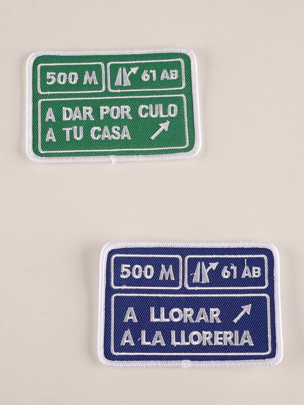 2 piezas/set con bordado con parche etiqueta ropa Sombrero Accesorio DIY hierro con letra rectángulo de tela Pegatina