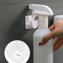 1對用於窗簾/門廊/浴室桿桿支架，帶防滑支撐，包括自粘安裝掛鉤 - 白色 - 查看 4