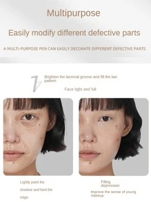 1 Miếng Bút chì Điểm Bàn chải che khuyết điểm Đối với Nước mắt , Túi mắt & Tối Vòng tròn - màu đen - Xem 6