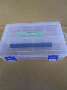 1入組透明DIY8 網格收納盒，用於螺絲、小零件、珠寶、美甲工具收納盒 - 白色 - 查看 3