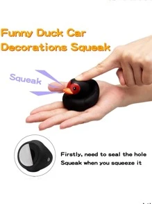 1入組卡通鴨形吱吱作響摩托車裝飾物