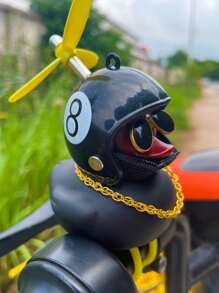 1入組卡通鴨形吱吱作響摩托車裝飾物