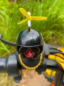 1入組卡通鴨形吱吱作響摩托車裝飾物