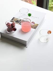 迷人圓形手柄玻璃牛奶杯子,透明玻璃飲料牛奶杯子帶手柄使用,單層 - 粉色 - 查看 6