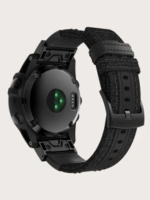 1 Miếng Ni lông đen tranh sơn dầu Nhanh Giải phóng Watch Band  Tương thích với Garmin - màu đen - Xem 2