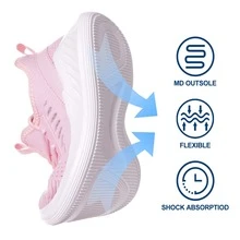 Womens Tennis Shoes - Women Sneakers Workout Running Walking Athletic Gym Fashion Lightweight Nursing Casual Light Shoes - 淺粉色 - 查看 4