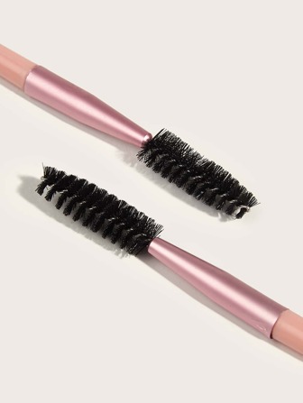2pcs Eyelash Comb Brush Spoolers Makeup Kit Lash Extension Brushes Mascara Applicator Wand Lash Eyebrow Brush, Pink, Green, Yellow, Gray, Eyebrow Brush, Eyeshadow Brush, Brush
