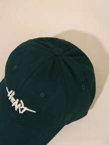 休閒街頭風字母刺繡棒球帽,一種尺寸,黑暗綠色 - 墨綠色 - 查看 5