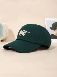休閒街頭風字母刺繡棒球帽,一種尺寸,黑暗綠色 - 墨綠色 - 查看 1