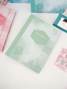 1pc A5 Size Green Paper Ink Splashed Tie-dye Pattern Printed Cover Photo Album - Green - View 2