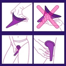 4 件装便携式旅行户外女士小便器，女性站立式应急小便装置，旅行必需品 - 紫色 - 查看 5