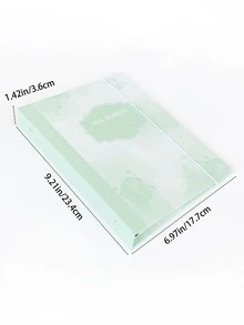 1pc A5 Size Green Paper Ink Splashed Tie-dye Pattern Printed Cover Photo Album - Green - View 5