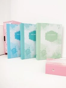 1pc A5 Size Green Paper Ink Splashed Tie-dye Pattern Printed Cover Photo Album - Green - View 7