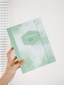 1pc A5 Size Green Paper Ink Splashed Tie-dye Pattern Printed Cover Photo Album - Green - View 1